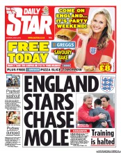 Daily Star Sunday Newspaper Front Page (UK) for 23 June 2012