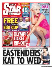 Daily Star Sunday Newspaper Front Page (UK) for 24 April 2011