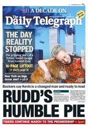 Daily Telegraph (Australia) Newspaper Front Page for 10 September 2011