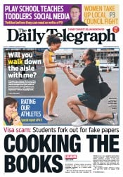 Daily Telegraph (Australia) Newspaper Front Page for 13 August 2012