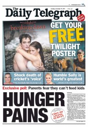Daily Telegraph (Australia) Newspaper Front Page for 14 November 2011