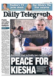 Daily Telegraph (Australia) Newspaper Front Page for 15 September 2011