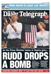Daily Telegraph (Australia) Newspaper Front Page for 18 November 2011