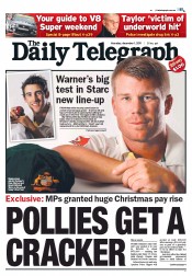 Daily Telegraph (Australia) Newspaper Front Page for 1 December 2011