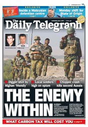 Daily Telegraph (Australia) Newspaper Front Page for 1 June 2011