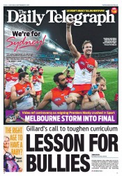 Daily Telegraph (Australia) Newspaper Front Page for 22 September 2012