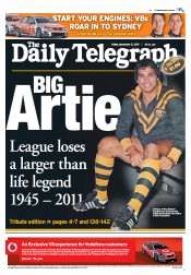 Daily Telegraph (Australia) Newspaper Front Page for 2 December 2011