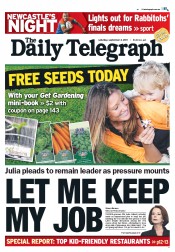 Daily Telegraph (Australia) Newspaper Front Page for 3 September 2011