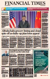 Financial Times (UK) Newspaper Front Page for 17 November 2023