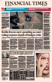 Financial Times (UK) Newspaper Front Page for 23 November 2023