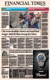Financial Times (UK) Newspaper Front Page for 24 October 2023