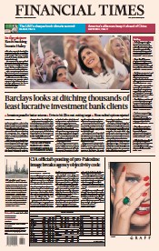 Financial Times (UK) Newspaper Front Page for 29 November 2023