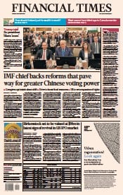 Financial Times (UK) Newspaper Front Page for 3 October 2023