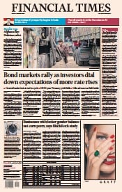 Financial Times (UK) Newspaper Front Page for 3 November 2023