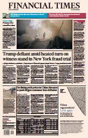 Financial Times (UK) Newspaper Front Page for 7 November 2023