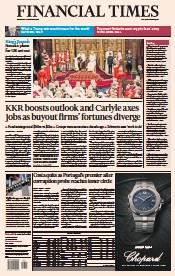 Financial Times (UK) Newspaper Front Page for 8 November 2023