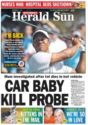 Herald Sun (Australia) Newspaper Front Page for 12 November 2011