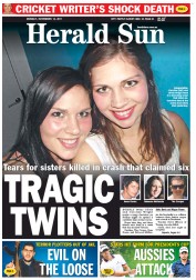 Herald Sun (Australia) Newspaper Front Page for 14 November 2011