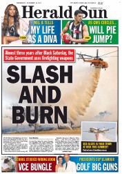 Herald Sun (Australia) Newspaper Front Page for 16 November 2011