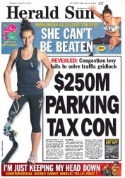 Herald Sun (Australia) Newspaper Front Page for 16 August 2012