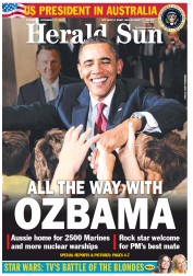 Herald Sun (Australia) Newspaper Front Page for 17 November 2011