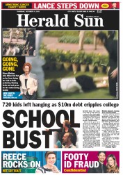 Herald Sun (Australia) Newspaper Front Page for 18 October 2012