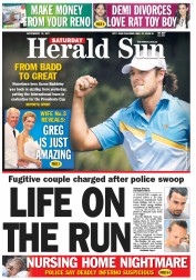 Herald Sun (Australia) Newspaper Front Page for 19 November 2011