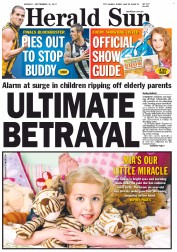 Herald Sun (Australia) Newspaper Front Page for 19 September 2011