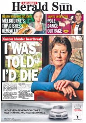 Herald Sun (Australia) Newspaper Front Page for 1 October 2011