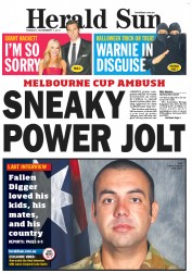 Herald Sun (Australia) Newspaper Front Page for 1 November 2011
