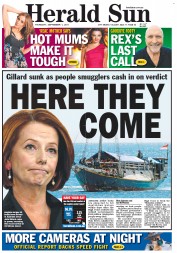 Herald Sun (Australia) Newspaper Front Page for 1 September 2011
