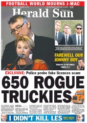 Herald Sun (Australia) Newspaper Front Page for 21 September 2012
