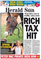Herald Sun (Australia) Newspaper Front Page for 22 October 2012