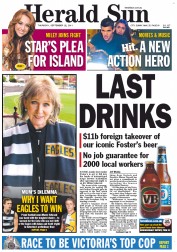 Herald Sun (Australia) Newspaper Front Page for 22 September 2011