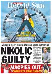 Herald Sun (Australia) Newspaper Front Page for 22 September 2012