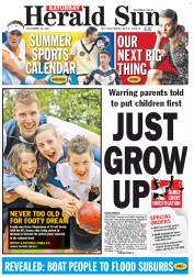 Herald Sun (Australia) Newspaper Front Page for 26 November 2011