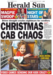 Herald Sun (Australia) Newspaper Front Page for 28 November 2011