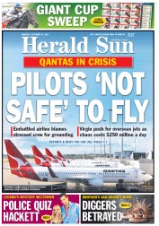Herald Sun (Australia) Newspaper Front Page for 31 October 2011