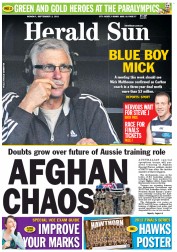 Herald Sun (Australia) Newspaper Front Page for 3 September 2012