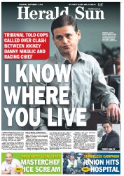 Herald Sun (Australia) Newspaper Front Page for 6 September 2012
