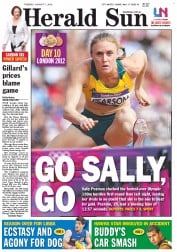 Herald Sun (Australia) Newspaper Front Page for 7 August 2012