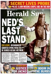 Herald Sun (Australia) Newspaper Front Page for 9 November 2011