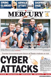 Hobart Mercury (Australia) Newspaper Front Page for 17 September 2012