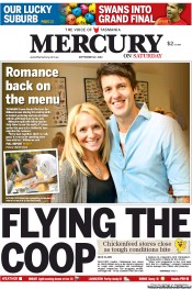 Hobart Mercury (Australia) Newspaper Front Page for 22 September 2012