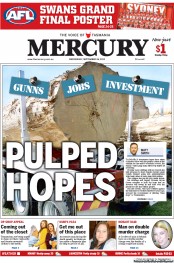 Hobart Mercury (Australia) Newspaper Front Page for 26 September 2012