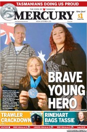 Hobart Mercury (Australia) Newspaper Front Page for 4 September 2012