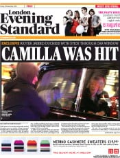 London Evening Standard (UK) Newspaper Front Page for 10 December 2010