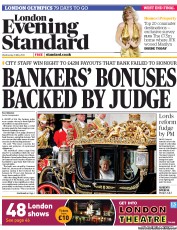 London Evening Standard (UK) Newspaper Front Page for 10 May 2012