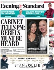 London Evening Standard (UK) Newspaper Front Page for 11 January 2019