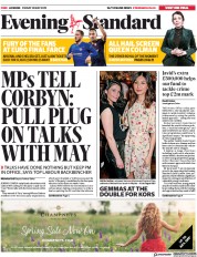 London Evening Standard (UK) Newspaper Front Page for 11 May 2019